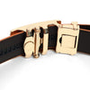 Men's Genuine Leather Sliding Buckle Ratchet Belt MGLBB11 - Bundle Bus