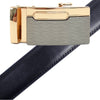 Men's Genuine Leather Sliding Buckle Ratchet Belt MGLBB12 - Bundle Bus