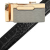 Men's Genuine Leather Sliding Buckle Ratchet Belt MGLBB12 - Bundle Bus