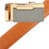 Men's Genuine Leather Sliding Buckle Ratchet Belt MGLBB12 - Bundle Bus