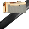 Men's Genuine Leather Sliding Buckle Ratchet Belt MGLBB12 - Bundle Bus