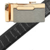 Men's Genuine Leather Sliding Buckle Ratchet Belt MGLBB12 - Bundle Bus