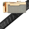 Men's Genuine Leather Sliding Buckle Ratchet Belt MGLBB12 - Bundle Bus
