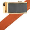 Men's Genuine Leather Sliding Buckle Ratchet Belt - MGLBB14 - Bundle Bus