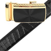 Men's Genuine Leather Sliding Buckle Ratchet Belt - MGLBB16 - Bundle Bus