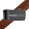 Men's Genuine Leather Sliding Buckle Ratchet Belt MGLBB19 - Bundle Bus