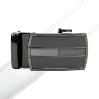 Men's Genuine Leather Sliding Buckle Ratchet Belt MGLBB19 - Bundle Bus