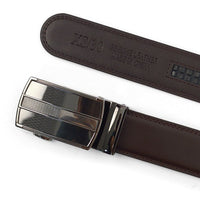 Men's Genuine Leather Sliding Buckle Ratchet Belt MGLBB19 - Bundle Bus