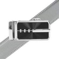 Men's Genuine Leather Sliding Buckle Ratchet Belt MGLBB23 - Bundle Bus