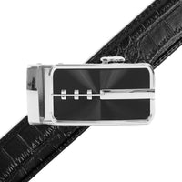 Men's Genuine Leather Sliding Buckle Ratchet Belt MGLBB23 - Bundle Bus