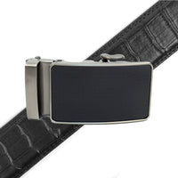 Men's Genuine Leather Sliding Buckle Ratchet Belt MGLBB25 - Bundle Bus