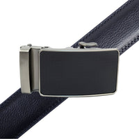 Men's Genuine Leather Sliding Buckle Ratchet Belt MGLBB25 - Bundle Bus