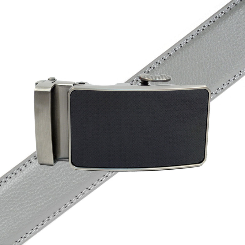 Men's Genuine Leather Sliding Buckle Ratchet Belt MGLBB25 - Bundle Bus