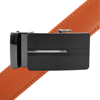 Men's Genuine Leather Sliding Buckle Ratchet Belt MGLBB27 - Bundle Bus