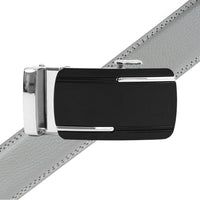 Men's Genuine Leather Sliding Buckle Ratchet Belt MGLBB30 - Bundle Bus