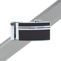Men's Genuine Leather Sliding Buckle Ratchet Belt MGLBB32 - Bundle Bus