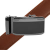 Men's Genuine Leather Sliding Buckle Ratchet Belt MGLBB33 - Bundle Bus