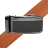 Men's Genuine Leather Sliding Buckle Ratchet Belt MGLBB33 - Bundle Bus