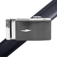 Men's Genuine Leather Sliding Buckle Ratchet Belt MGLBB35 - Bundle Bus
