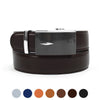 Men's Genuine Leather Sliding Buckle Ratchet Belt MGLBB35 - Bundle Bus