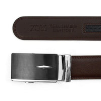 Men's Genuine Leather Sliding Buckle Ratchet Belt MGLBB35 - Bundle Bus