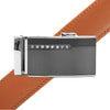 Men's Genuine Leather Sliding Buckle Ratchet Belt MGLBB37 - Bundle Bus