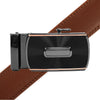 Men's Genuine Leather Sliding Buckle Ratchet Belt MGLBB46 - Bundle Bus