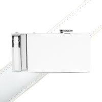 Men's Genuine Leather Sliding Buckle Ratchet Belt MGLBB48 - Bundle Bus