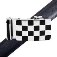 Men's Genuine Leather Sliding Buckle Ratchet Belt MGLBB5 - Bundle Bus