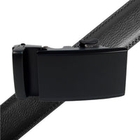 Men's Genuine Leather Sliding Buckle Ratchet Belt - MGLBB53 - Bundle Bus