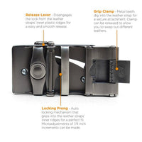 Men's Genuine Leather Sliding Buckle Ratchet Belt MGLBB6 - Bundle Bus