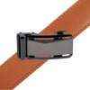 Men's Genuine Leather Sliding Buckle Ratchet Belt-MGLBB69 - Bundle Bus
