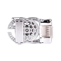 Men's Lion Rotating Bling Ratchet Belt- MGLBB54-SIL - Bundle Bus