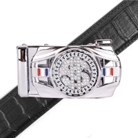 Men's Money Rotating Bling Ratchet Belt-MGLBB62-SIL - Bundle Bus