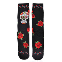 Men's Sugar Skull Novelty Socks - NVS19569-BK - Bundle Bus