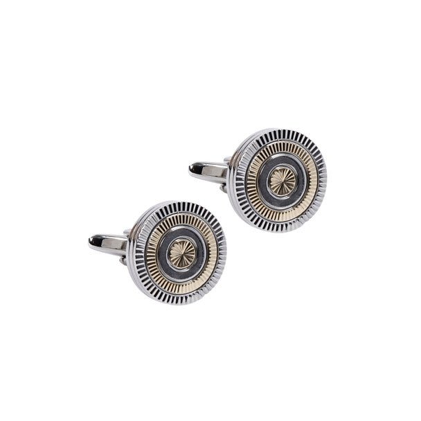 Mixed Metal Round Cufflinks-CL1829 - Bundle Bus