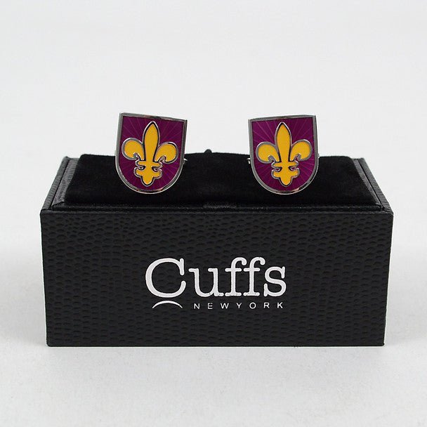 Purple Fleur de Lis Novelty Cufflink NCL1703 - Bundle Bus