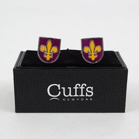 Purple Fleur de Lis Novelty Cufflink NCL1703 - Bundle Bus