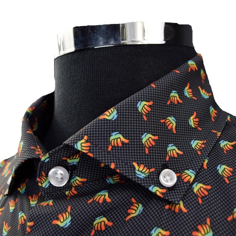 Shaka Hand Print - Men's Short Sleeve Stretch - Bundle Bus