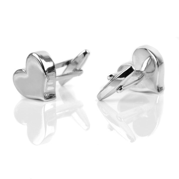 Silver Love Heart Novelty Cufflink NCL1708-1 - Bundle Bus