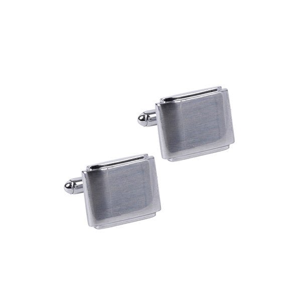 Silver Rectangle with Step Down Ridge Cufflinks-CL1832 - Bundle Bus