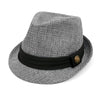 Spring/Summer Textured Pattern Fashion Trilby Fedora with Black Band & Button -FSS17101 - Bundle Bus