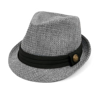 Spring/Summer Textured Pattern Fashion Trilby Fedora with Black Band & Button -FSS17101 - Bundle Bus