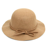 Women's Polyester Felt Floppy Short Brim Bowknot Hat LWH7304 - Bundle Bus