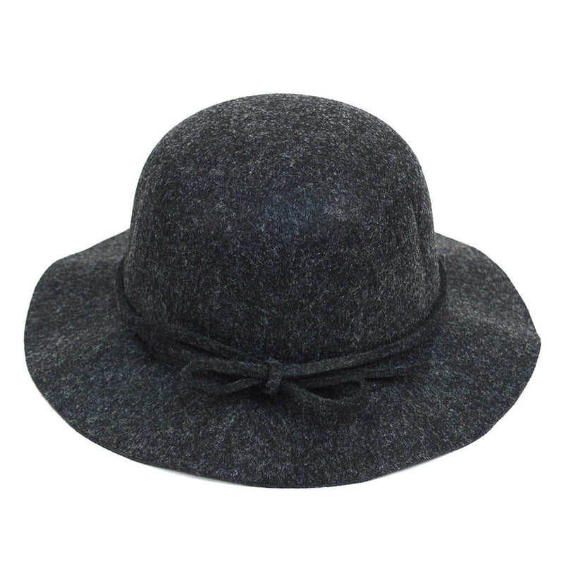 Women's Polyester Felt Floppy Short Brim Bowknot Hat LWH7304 - Bundle Bus