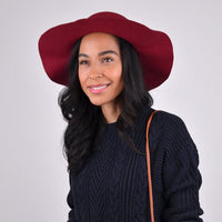 Women's Polyester Felt Floppy Wide Brim Bowknot Hat LWH10057 - Bundle Bus