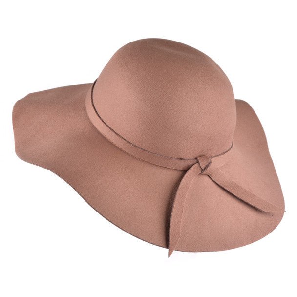 Women's Polyester Felt Floppy Wide Brim Bowknot Hat LWH10057 - Bundle Bus
