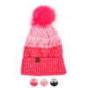 Women's Split-Toned Pom Pom Knit Winter Hat - LKH5033 - Bundle Bus