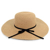 Women's Wide Brim Floppy Sun Hat with Ribbon Bowknot - LH180501 - Bundle Bus