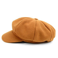 Women's Wool Beret Style Cabbie Baker Cap - LWC5027 - Bundle Bus